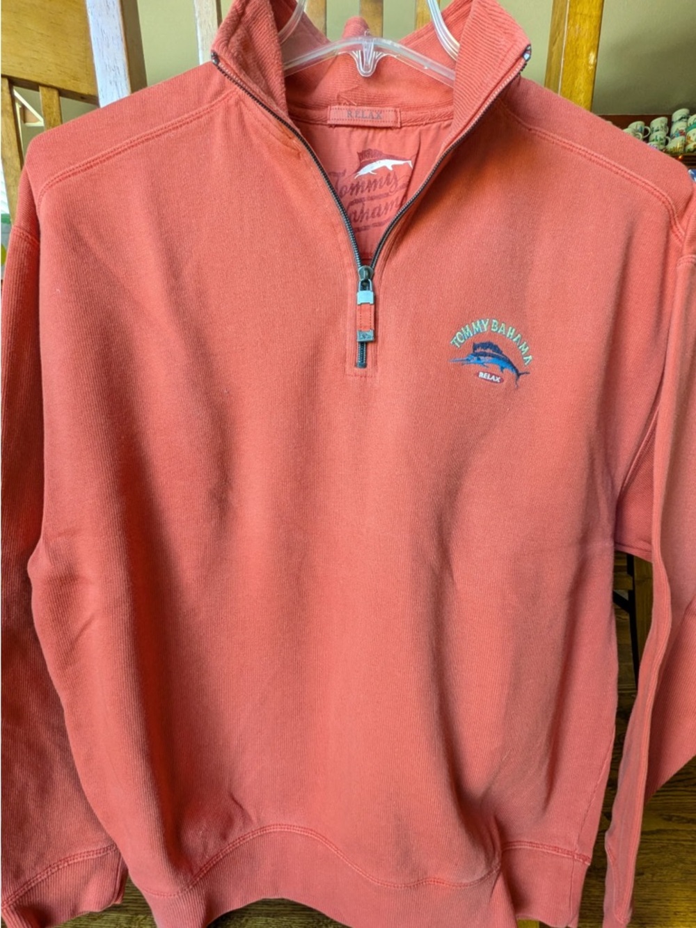 Tommy Bahama Men’s Coral Half-Zip Sweater - Medium